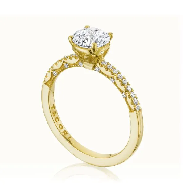Tacori 14K Yellow Gold Round Diamond Pave Engagement Ring Image 3 Your Jewelry Box Altoona, PA