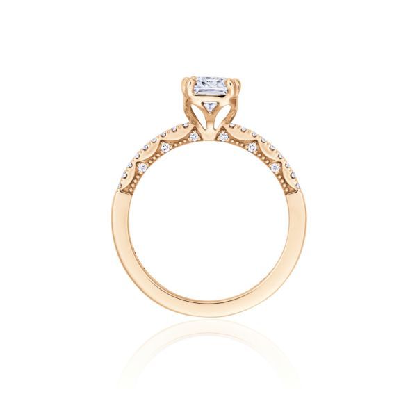 Tacori 14K Rose Gold Emerald Diamond Pave Engagement Ring Image 2 Your Jewelry Box Altoona, PA