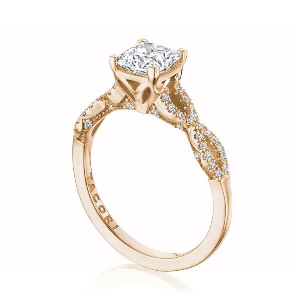 Tacori 14K Rose Gold Woven Shoulders Princess Diamond Engagement Ring Image 3 Your Jewelry Box Altoona, PA