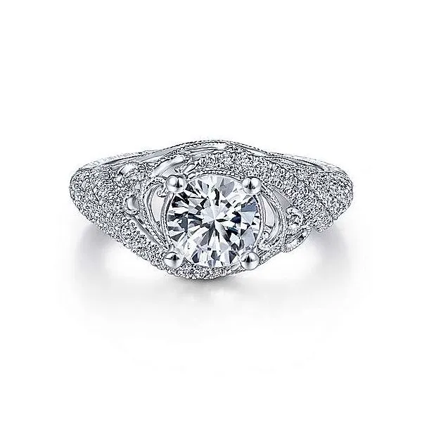 14K White Gold Filigree Diamond Engagement Mounting Your Jewelry Box Altoona, PA