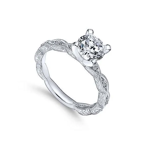 14K White Gold Antique Diamond Engagement Mounting Image 3 Your Jewelry Box Altoona, PA