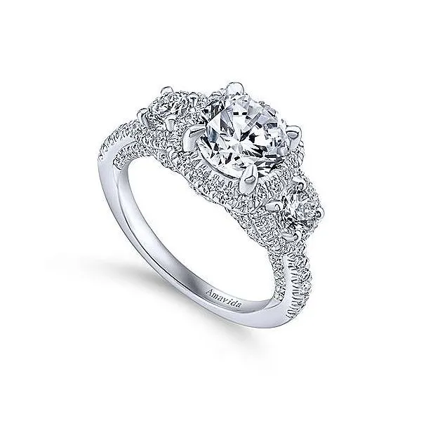 Amavida 18K White Gold Diamond Engagement Ring Image 3 Your Jewelry Box Altoona, PA