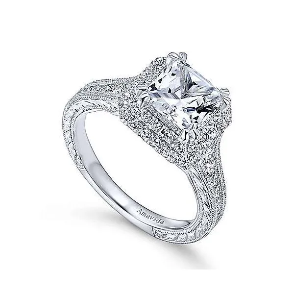 Amavida 18K White Gold Diamond Engagement Ring Image 3 Your Jewelry Box Altoona, PA