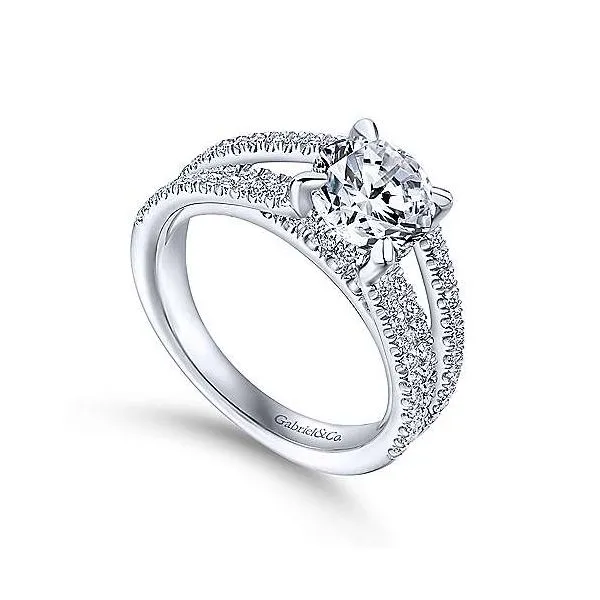 Gabriel & Co 14K White Gold Diamond Engagement Ring Image 3 Your Jewelry Box Altoona, PA