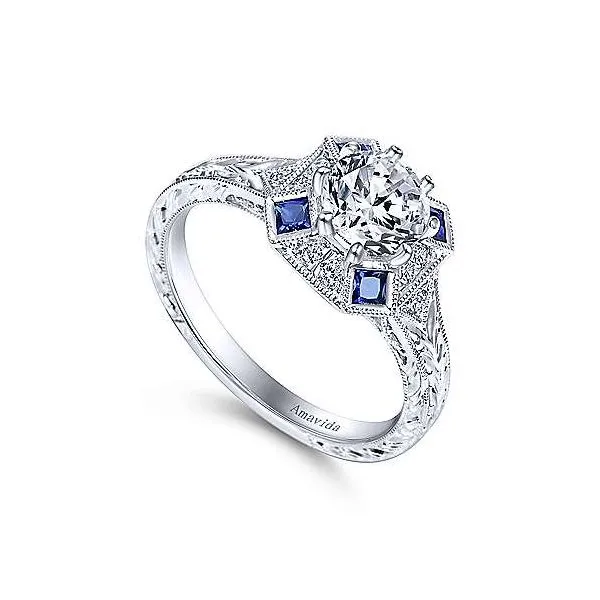 Amavida 18K White Gold Diamond Engagement Ring Image 3 Your Jewelry Box Altoona, PA