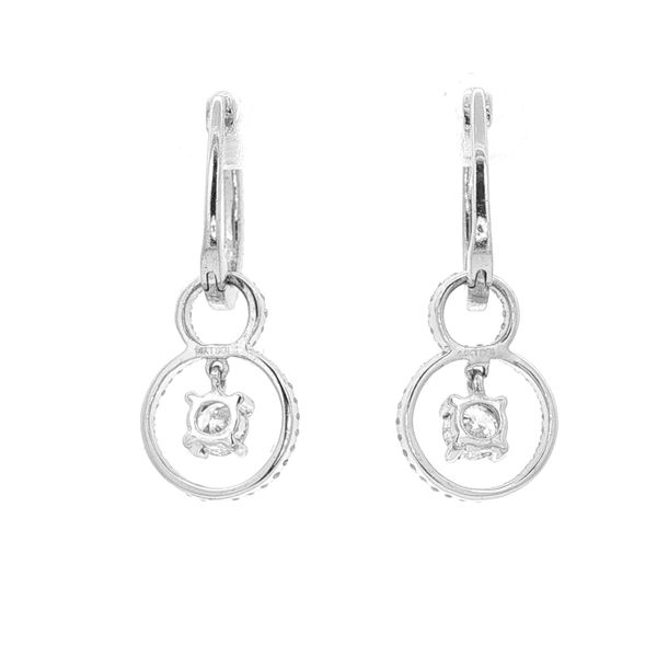 14K White Gold Diamond Drop Hoop Earrings Image 3 Your Jewelry Box Altoona, PA