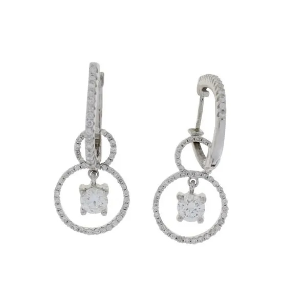 14K White Gold Diamond Drop Hoop Earrings Your Jewelry Box Altoona, PA