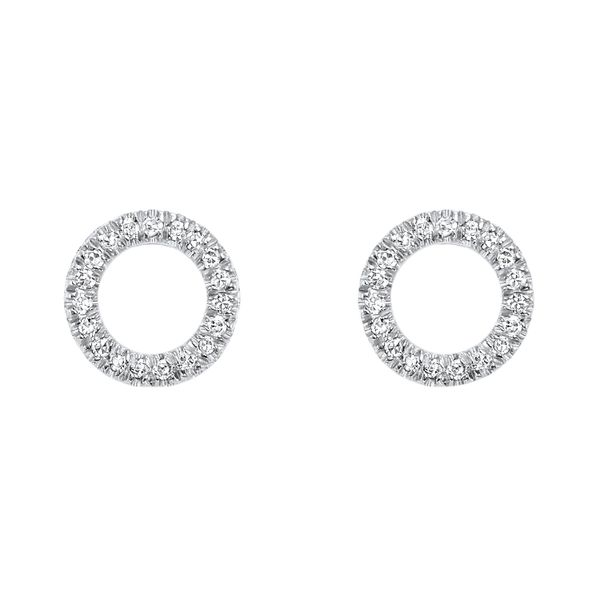 White Gold Diamond Circle Earrings Your Jewelry Box Altoona, PA