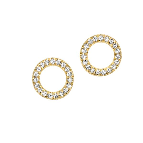 Yellow Gold Diamond Circle Earrings Your Jewelry Box Altoona, PA
