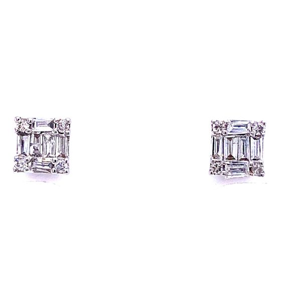 18 Karat White Gold Diamond Stud Earrings Image 2 Your Jewelry Box Altoona, PA