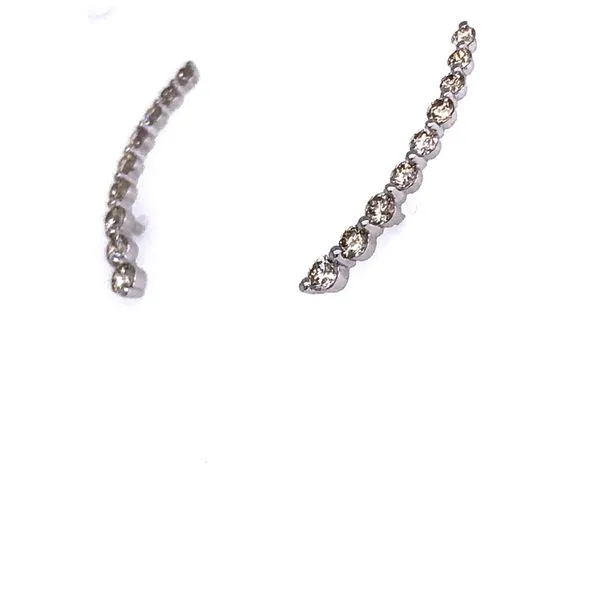 18 Karat White Gold Diamond Ear Climbers Image 3 Your Jewelry Box Altoona, PA