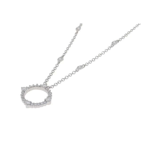 18K White Gold .85ctw Diamond Circle Necklace Image 2 Your Jewelry Box Altoona, PA