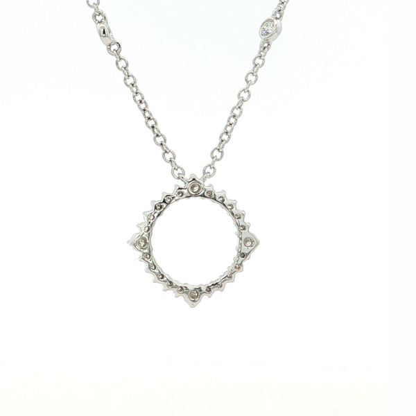 18K White Gold .85ctw Diamond Circle Necklace Image 3 Your Jewelry Box Altoona, PA