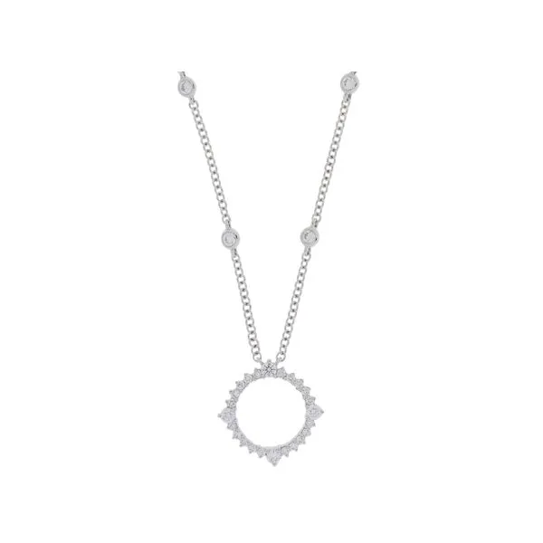 18K White Gold .85ctw Diamond Circle Necklace Your Jewelry Box Altoona, PA