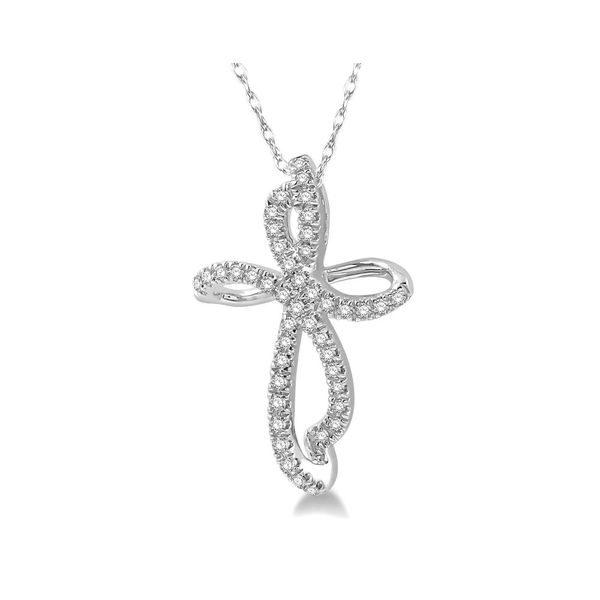 White Gold Diamond Cross Necklace Image 2 Your Jewelry Box Altoona, PA