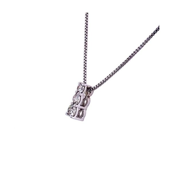 Sterling Silver Stacked Three Stone Diamond Pendant Image 3 Your Jewelry Box Altoona, PA