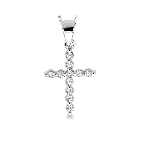 Silver Diamond Cross Necklace Image 3 Your Jewelry Box Altoona, PA