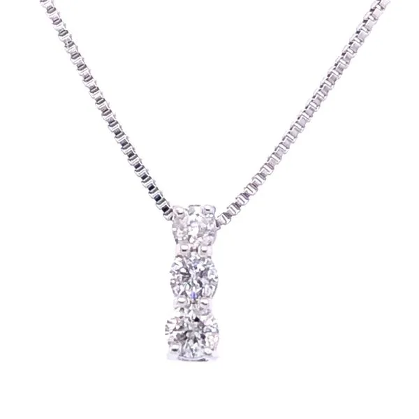 Sterling Silver Stacked Three Stone Diamond Pendant Image 2 Your Jewelry Box Altoona, PA