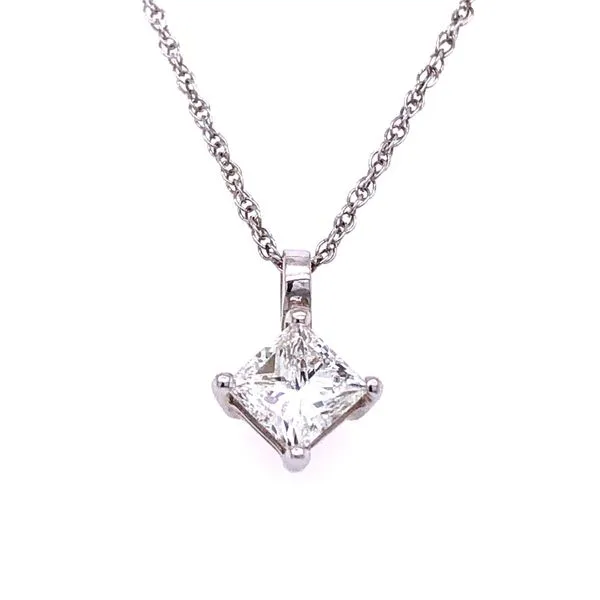 14 Karat White Gold Diamond Princess Solitaire Pendant Your Jewelry Box Altoona, PA