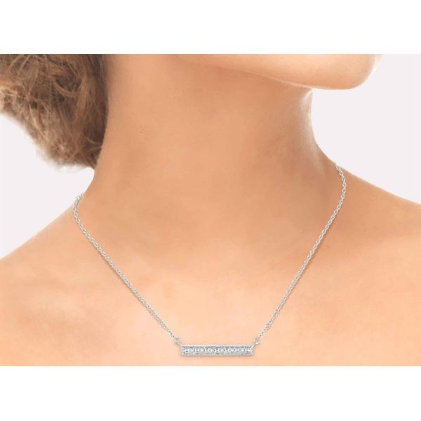 Silver Diamond Bar Necklace Image 4 Your Jewelry Box Altoona, PA