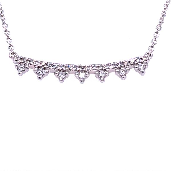 10 Karat White Gold Diamond Curved Bar Necklace Image 2 Your Jewelry Box Altoona, PA
