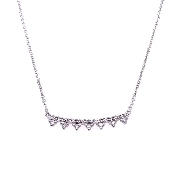 10 Karat White Gold Diamond Curved Bar Necklace Your Jewelry Box Altoona, PA