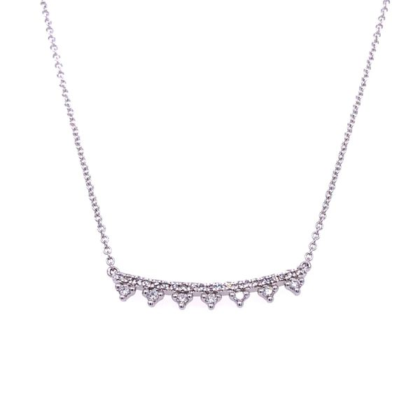 10 Karat White Gold Diamond Curved Bar Necklace Your Jewelry Box Altoona, PA
