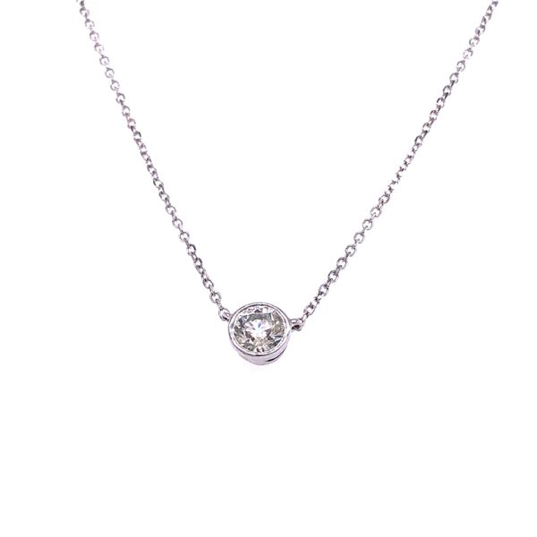 14 Karat White Gold Diamond Bezel Solitaire Necklace Your Jewelry Box Altoona, PA