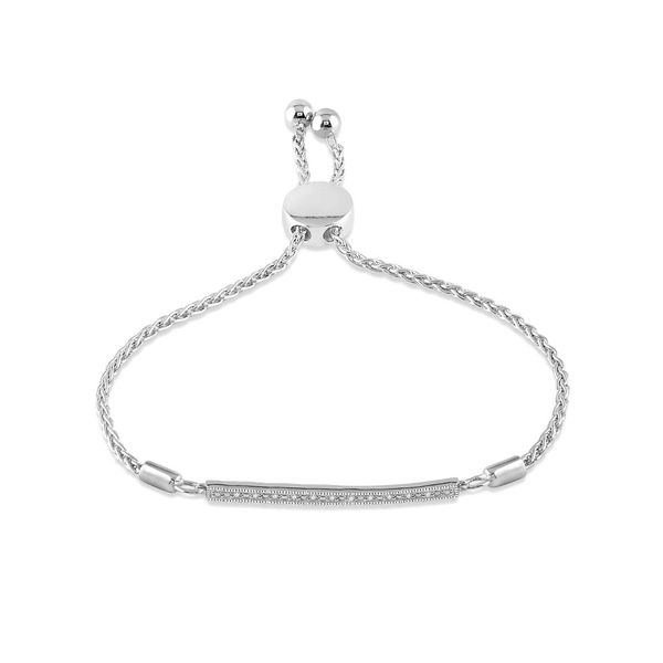 Silver Diamond Bar Bolo Bracelet Image 2 Your Jewelry Box Altoona, PA