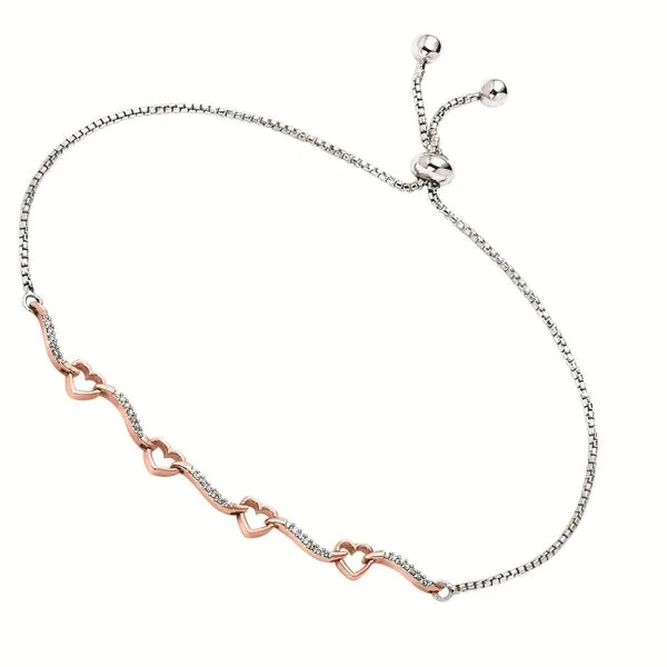 Silver & Rose Gold Diamond Bolo Bracelet Your Jewelry Box Altoona, PA