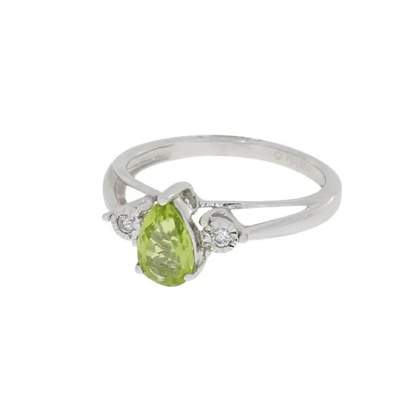 White Gold Peridot Diamond Ring Image 2 Your Jewelry Box Altoona, PA