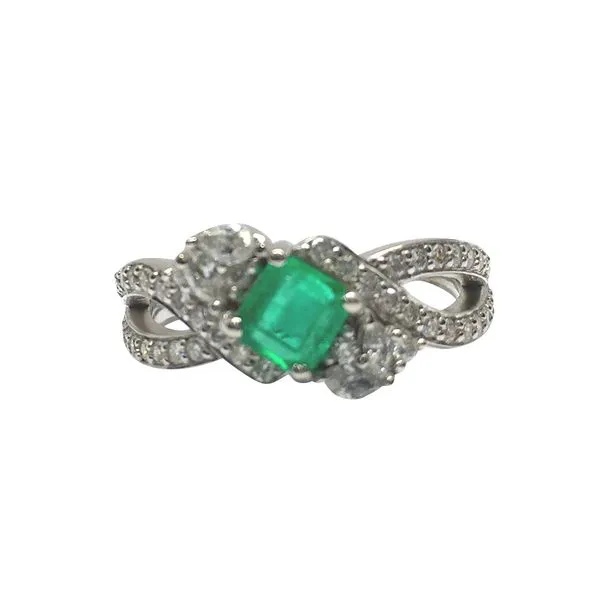 14K White Gold Emerald Cut Cushion Ring Your Jewelry Box Altoona, PA
