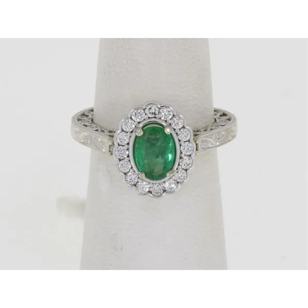 White Gold Emerald Diamond Ring Image 2 Your Jewelry Box Altoona, PA
