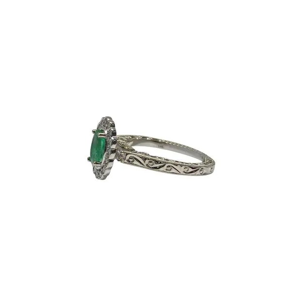 White Gold Emerald Diamond Ring Image 4 Your Jewelry Box Altoona, PA