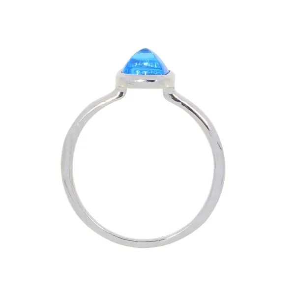 White Gold Blue Topaz Dome Faceted Ring Image 3 Your Jewelry Box Altoona, PA