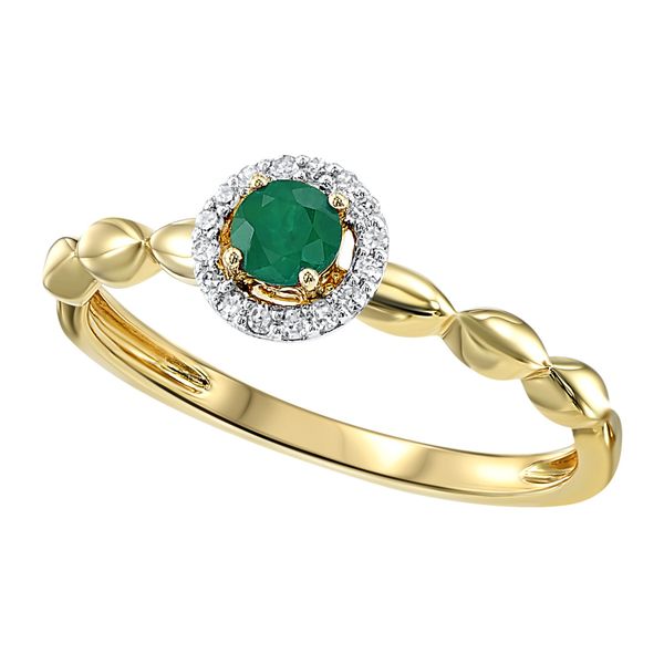 Yellow Gold Emerald Diamond Halo Ring Your Jewelry Box Altoona, PA