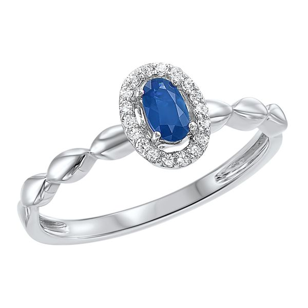 White Gold Sapphire Diamond Halo Ring Your Jewelry Box Altoona, PA