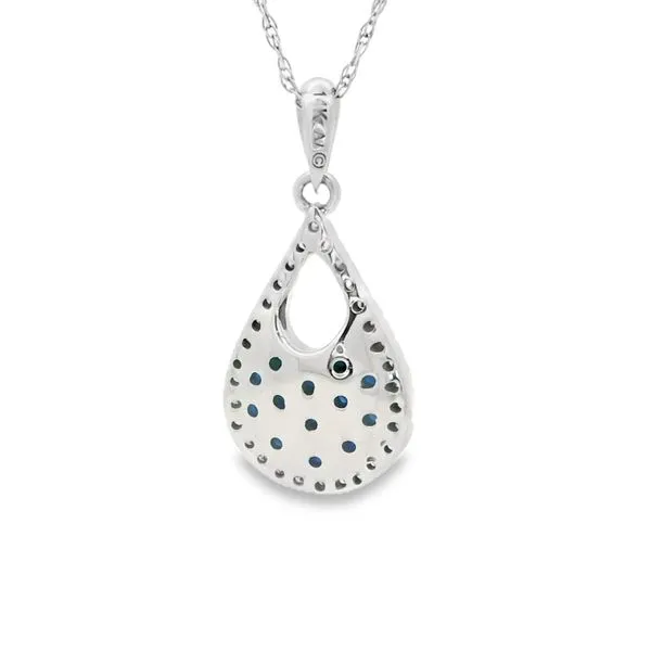 White Gold Blue Sapphire Diamond Necklace Image 3 Your Jewelry Box Altoona, PA