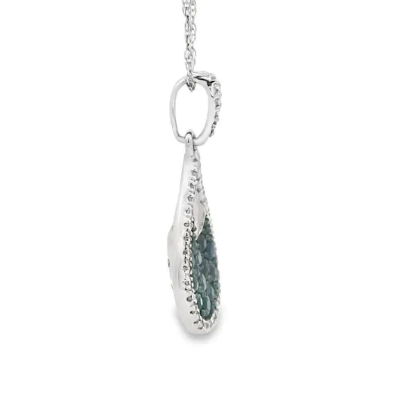 White Gold Blue Sapphire Diamond Necklace Image 4 Your Jewelry Box Altoona, PA