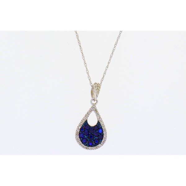 White Gold Blue Sapphire Diamond Necklace Your Jewelry Box Altoona, PA