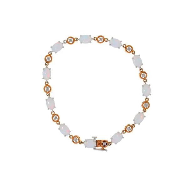 White & Rose Gold Opal Diamond Bracelet Image 2 Your Jewelry Box Altoona, PA