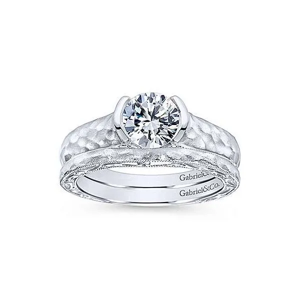 14K White Gold Vintage Curved Wedding Band Image 4 Your Jewelry Box Altoona, PA