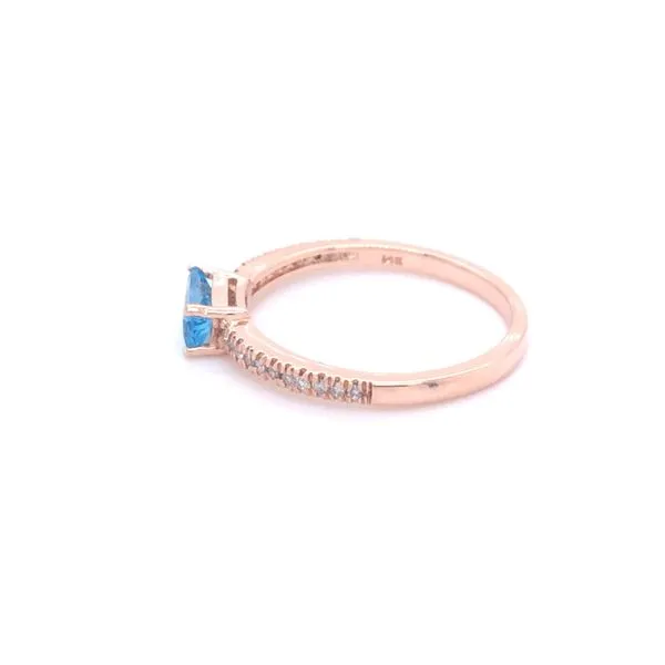 Rose Gold Blue Topaz Ring Image 3 Your Jewelry Box Altoona, PA