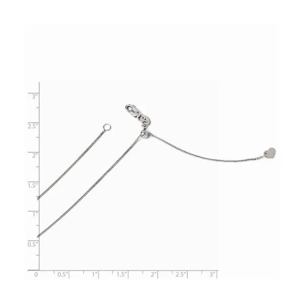 14K White Gold Adjustable .85mm Wheat Chain Image 2 Your Jewelry Box Altoona, PA