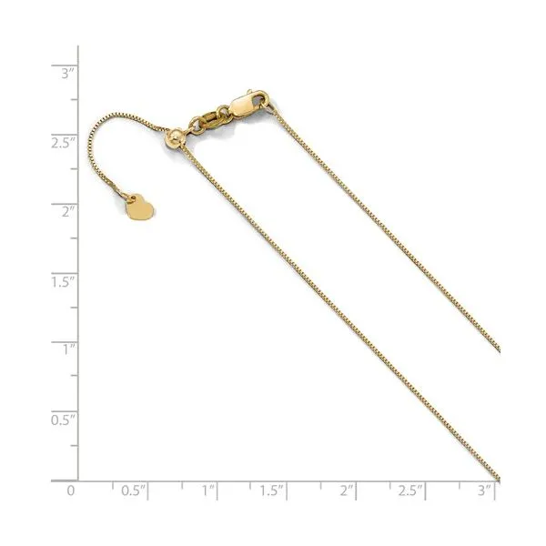 10K Yellow Gold Adjustable .7MM Baby Box Chain Image 2 Your Jewelry Box Altoona, PA