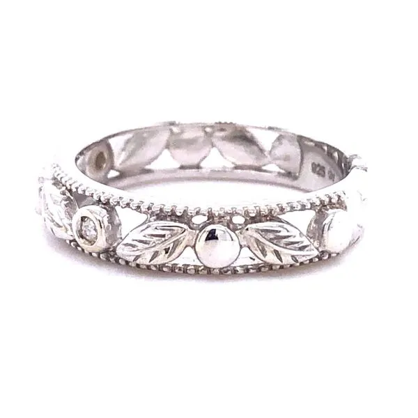 Sterling Silver Diamond Accent Floral Band Image 2 Your Jewelry Box Altoona, PA