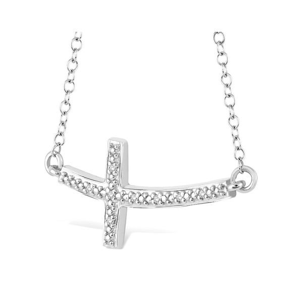 Silver Sideways Cross Necklace Image 2 Your Jewelry Box Altoona, PA