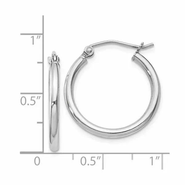 Sterling Silver 2mm Round Hoop Earrings Image 3 Your Jewelry Box Altoona, PA