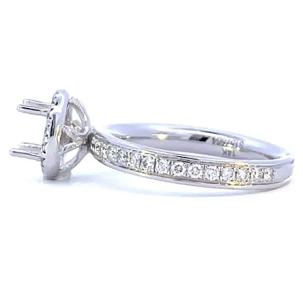 14KT WHITE GOLD SEMI MOUNT HALO STYLE ENGAGEMENT RING Image 2 Z's Fine Jewelry Peoria, AZ
