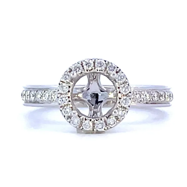 14KT WHITE GOLD SEMI MOUNT HALO STYLE ENGAGEMENT RING similar item image